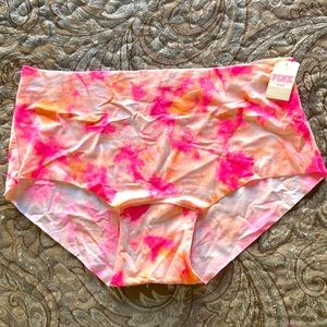 NWT New Victorias Secret Pink tye dye seamless brief panty Sz L